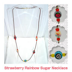 Strawberry Rainbow Sugar Necklace